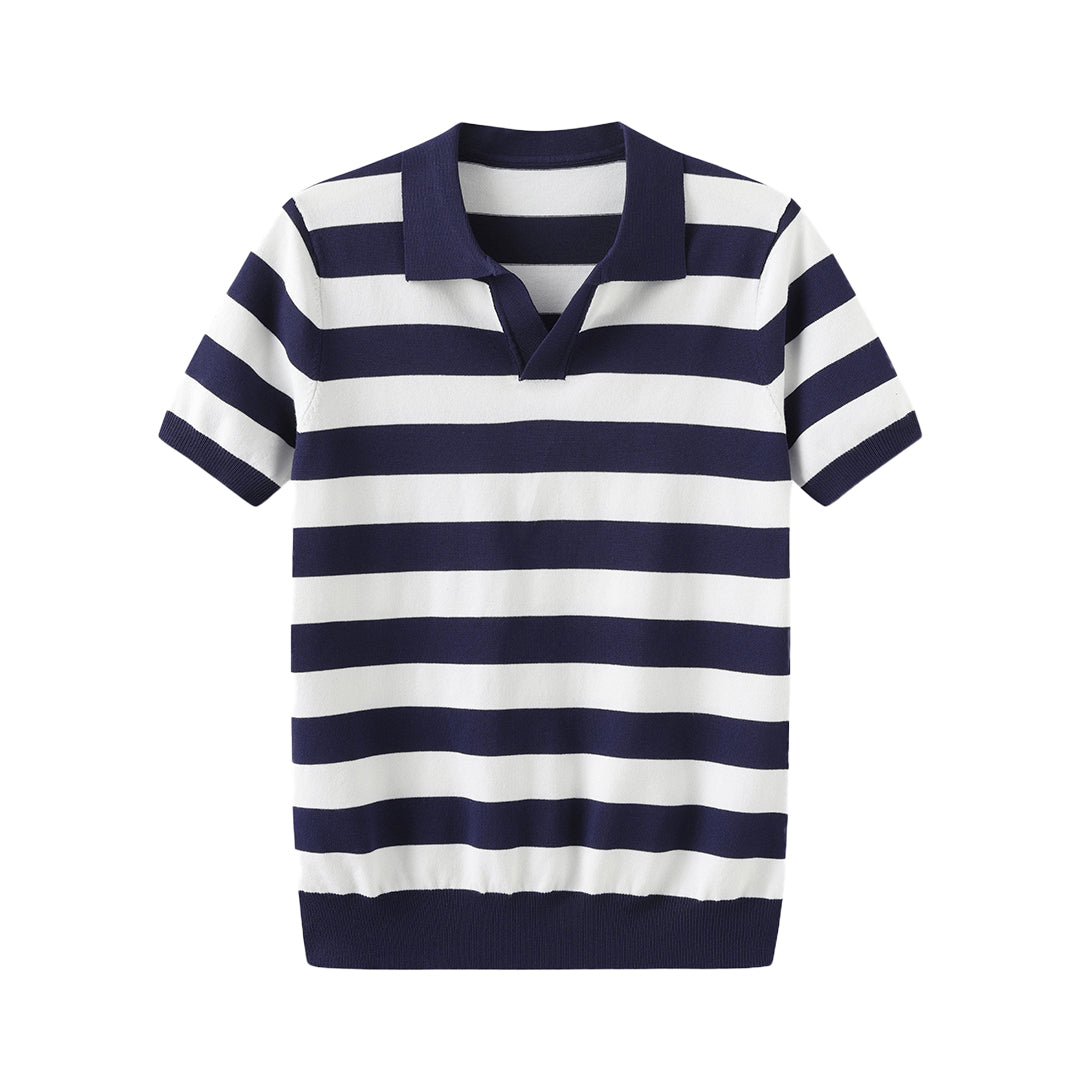 Striped Short Sleeve Polo Shirt
