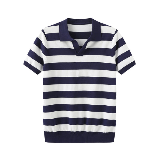 Striped Short Sleeve Polo Shirt
