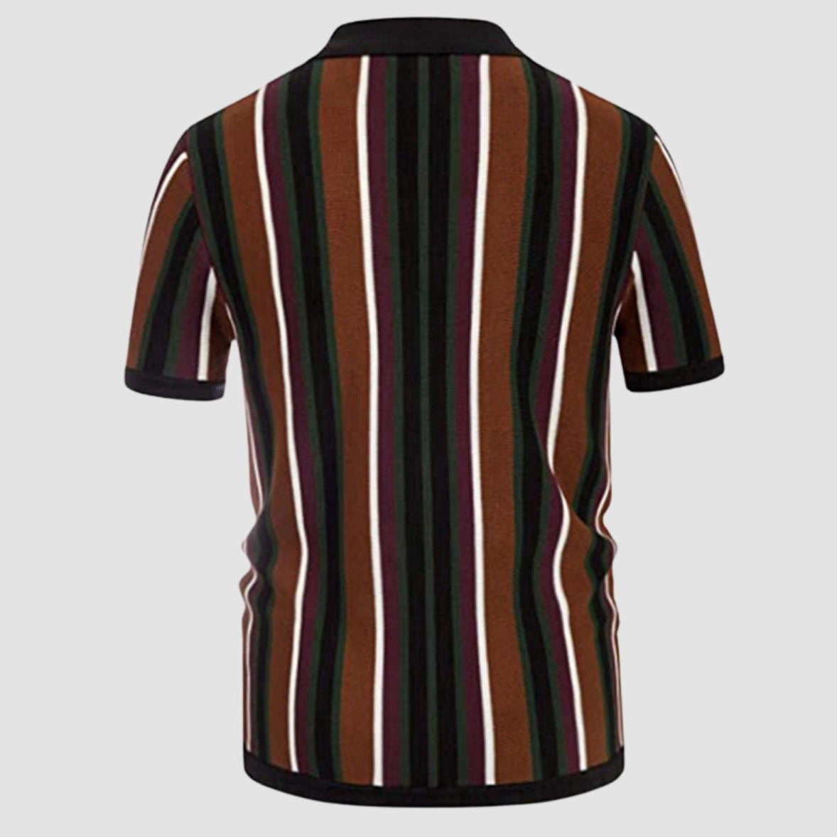 Polo Collar Stripes Casual Shirt