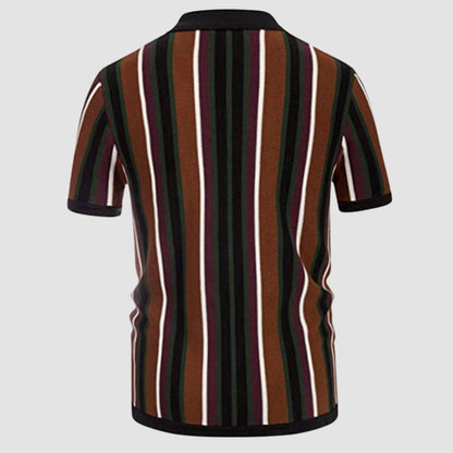 Polo Collar Stripes Casual Shirt